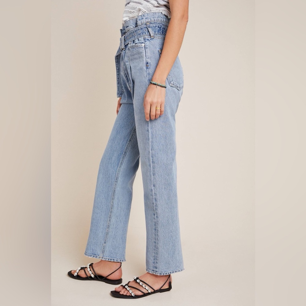 AGOLDE x ANTHROPOLOGIE NWOT 90s Cinched Ultra High Rise Straight Jeans - Picture 2 of 13